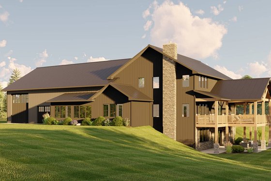 Exterior - Rear Elevation for Barndominium House Plan #1064-223 - 3 bed, 2.5 bath