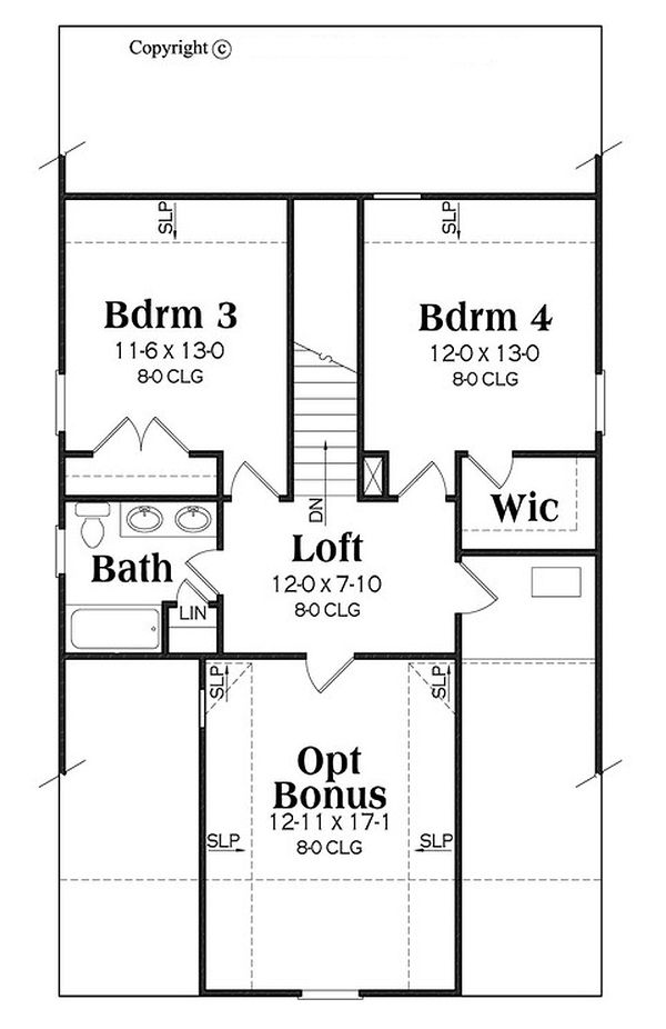 Bungalow Floor Plan - Upper Floor Plan #419-301