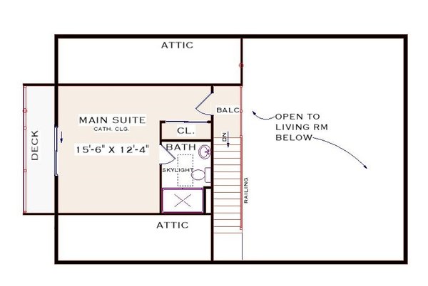 Home Plan - Cabin Floor Plan - Upper Floor Plan #3-350