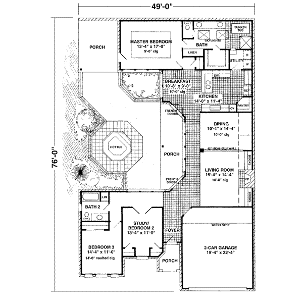 European Floor Plan - Main Floor Plan #410-280