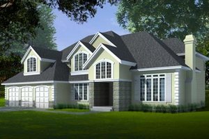 European Exterior - Front Elevation Plan #97-209