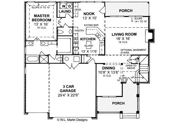 Home Plan - Traditional Floor Plan - Main Floor Plan #20-373