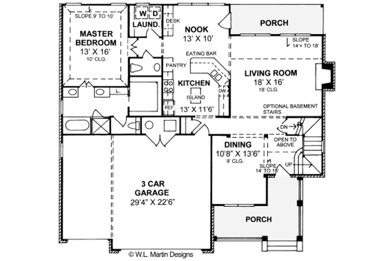 Home Plan - Floor Plan - Main Floor for Traditional House Plan #20-373 - 4 bed, 2.5 bath