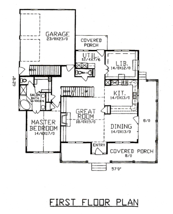 House Plan Design - Cottage Floor Plan - Main Floor Plan #405-216