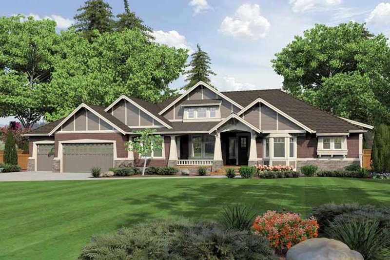 Architectural House Design - Ranch Exterior - Front Elevation Plan #132-547
