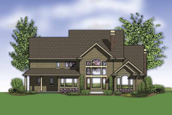 Exterior - Rear Elevation for Traditional House Plan #48-876 - 5 bed, 4 bath
