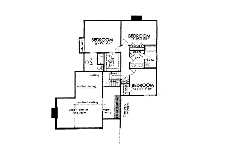 Home Plan - Floor Plan - Upper Floor for Prairie House Plan #320-1299 - 3 bed, 2.5 bath