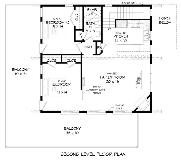 Architectural House Design - Modern Floor Plan - Upper Floor Plan #932-564