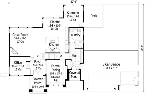 Prairie Style House Plan - 3 Beds 2.5 Baths 3124 Sq/Ft Plan #51-448 ...