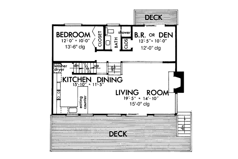 Home Plan - Floor Plan - Main Floor for Country House Plan #320-806 - 2 bed, 2 bath