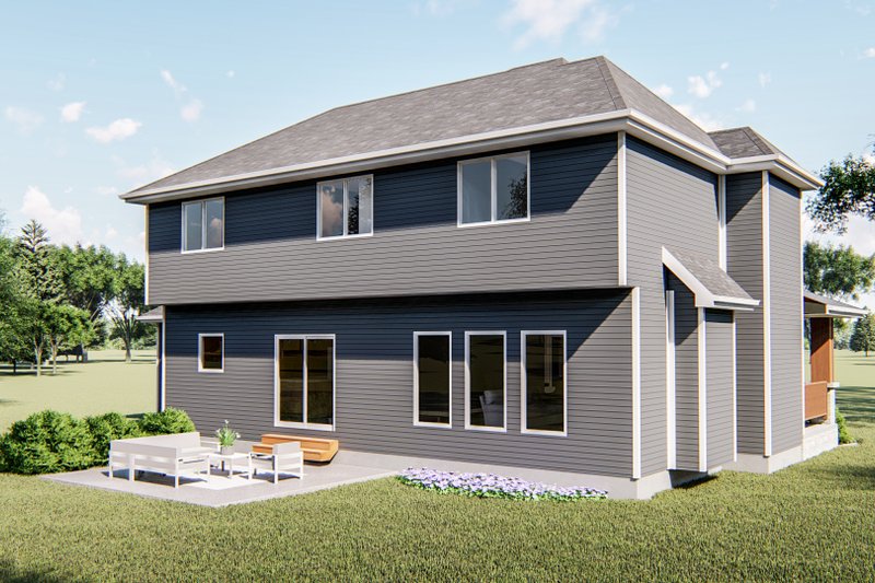 House Blueprint - Exterior - Rear Elevation for Craftsman House Plan #455-74 - 4 bed, 2.5 bath