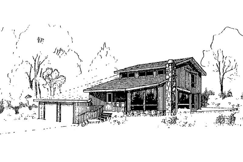 Home Plan - Exterior - Front Elevation 3 for Contemporary House Plan #60-982 - 3 bed, 3 bath