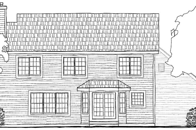 House Blueprint - Exterior - Rear Elevation for Country House Plan #456-97 - 4 bed, 2.5 bath