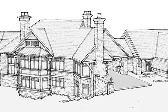 Exterior - Rear Elevation for Country House Plan #928-99 - 3 bed, 2.5 bath