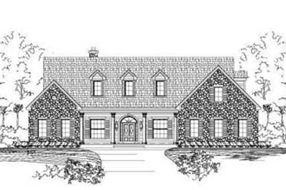 Exterior - Front Elevation for Traditional House Plan #411-141 - 3 bed, 3.5 bath
