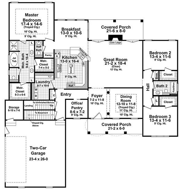 Traditional house plan Country Design floor plan