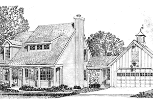 House Design - Exterior - Front Elevation for Country House Plan #1016-39 - 4 bed, 2 bath