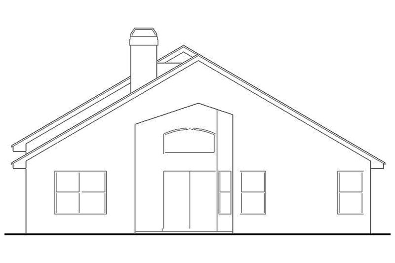 Home Plan - Exterior - Rear Elevation for Mediterranean House Plan #417-854 - 3 bed, 2 bath
