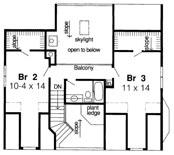 Country Floor Plan - Upper Floor Plan #312-246