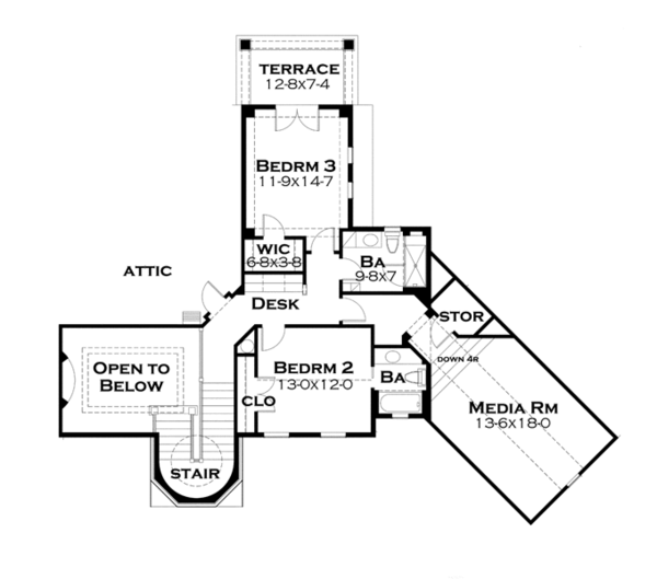Home Plan - Cottage Floor Plan - Upper Floor Plan #120-244