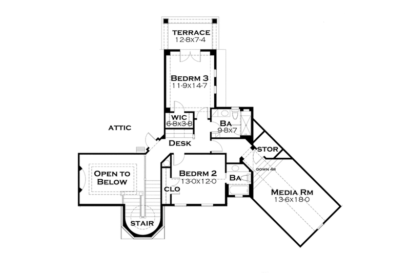 Dream House Plan - Floor Plan - Upper Floor for Cottage House Plan #120-244 - 3 bed, 4 bath