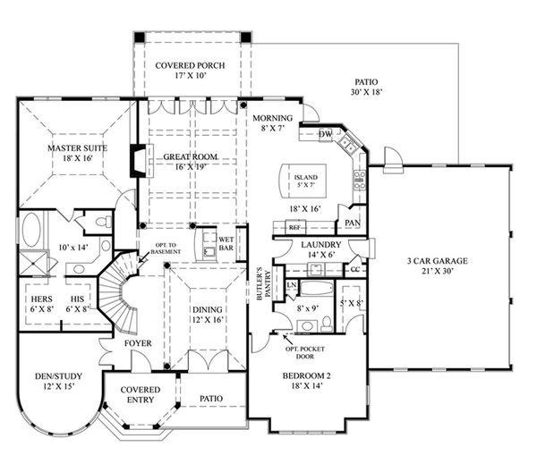 Home Plan - European Floor Plan - Main Floor Plan #119-417