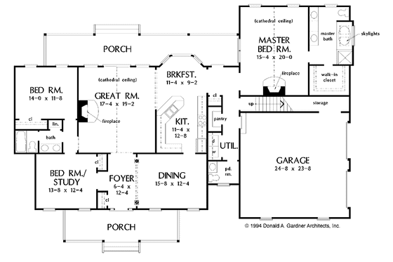 Floor Plan - Main Floor for Country House Plan #929-376 - 3 bed, 2.5 bath