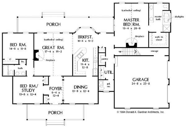 House Plan Design - Country Floor Plan - Main Floor Plan #929-376
