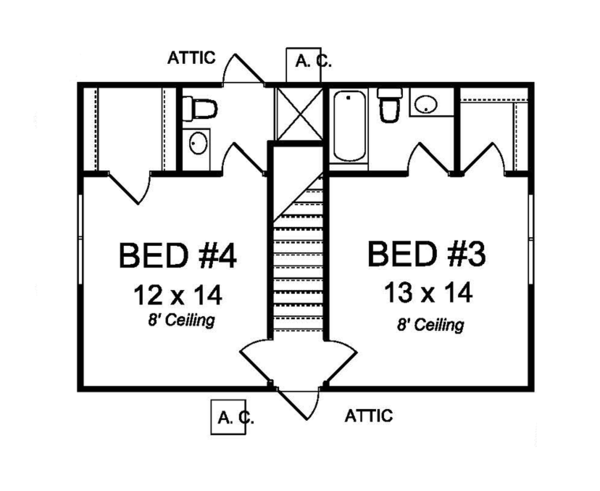 House Plan Design - Traditional Floor Plan - Upper Floor Plan #513-2162