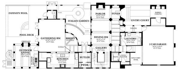 Architectural House Design - Mediterranean Floor Plan - Main Floor Plan #1058-152