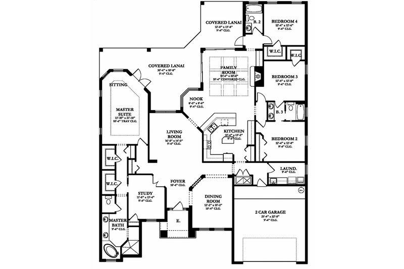 Home Plan - Floor Plan - Main Floor for European House Plan #1058-129 - 4 bed, 3 bath