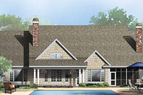 Exterior - Rear Elevation for Craftsman House Plan #929-862 - 3 bed, 3.5 bath