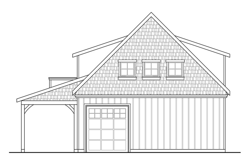 House Plan Design - Exterior - Rear Elevation for Craftsman House Plan #124-934, 0 bath