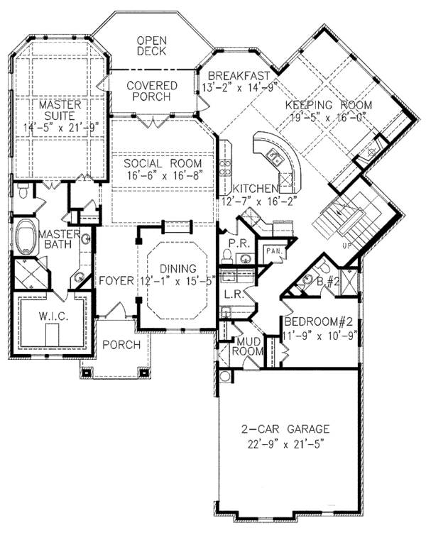 House Plan Design - Traditional Floor Plan - Main Floor Plan #54-261