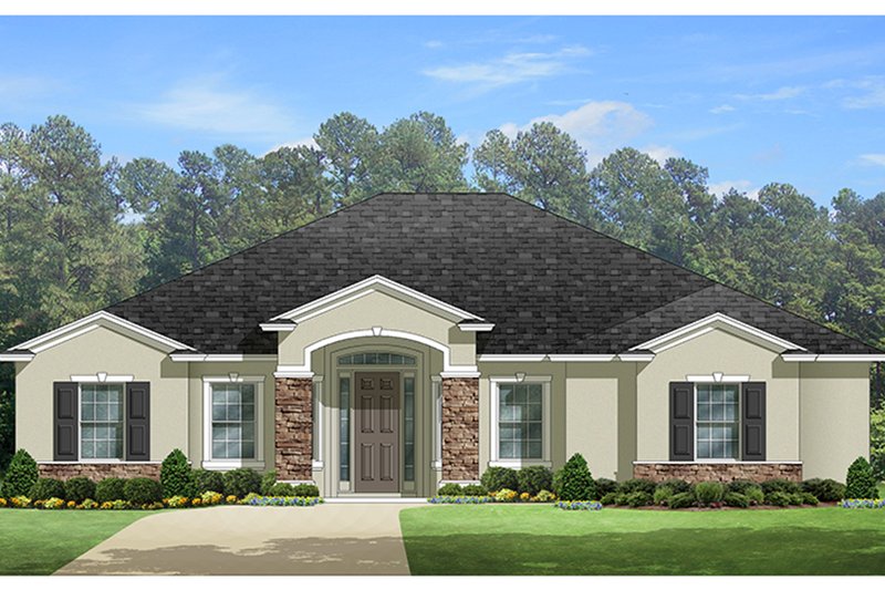 Dream House Plan - Mediterranean Exterior - Front Elevation Plan #1058-127