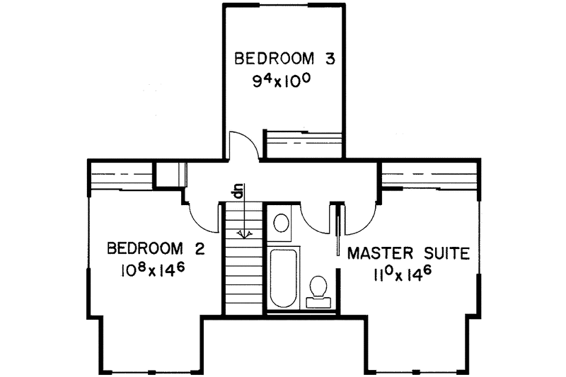 Dream House Plan - Floor Plan - Upper Floor for Contemporary House Plan #60-751 - 3 bed, 1.5 bath