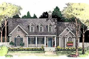Southern Exterior - Front Elevation Plan #406-206