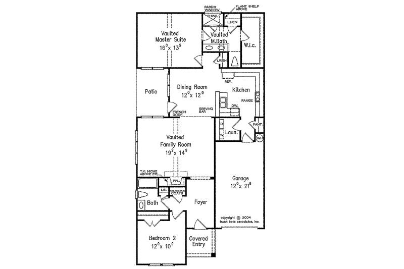 Home Plan - Floor Plan - Main Floor for Craftsman House Plan #927-298 - 2 bed, 2 bath