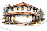 Mediterranean Style House Plan - 2 Beds 2.5 Baths 1529 Sq/Ft Plan #1101-62 Exterior 