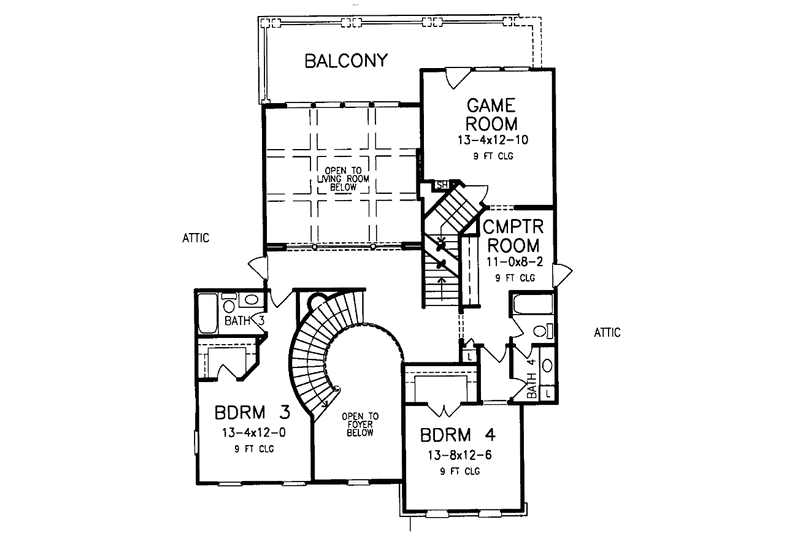 Home Plan - Floor Plan - Upper Floor for Country House Plan #952-248 - 4 bed, 4.5 bath
