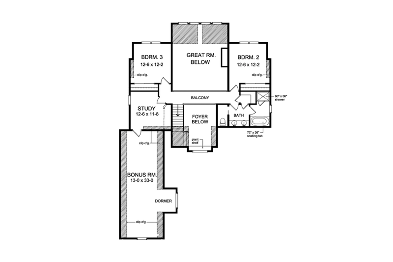 Architectural House Design - Floor Plan - Upper Floor for Colonial House Plan #1010-109 - 3 bed, 2.5 bath