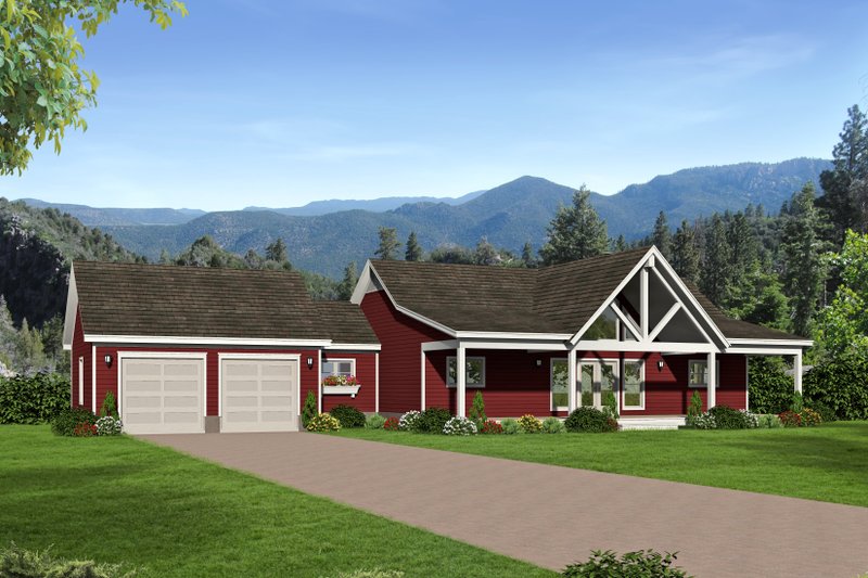 Country Style House Plan - 2 Beds 2 Baths 1650 Sq/Ft Plan #932-36