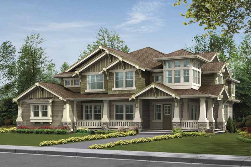 Home Plan - Exterior - Front Elevation 3 for Craftsman House Plan #132-495 - 5 bed, 4 bath