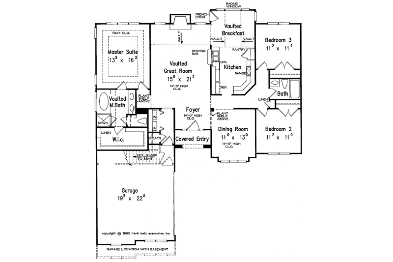 Home Plan - Floor Plan - Main Floor for European House Plan #927-119 - 3 bed, 2 bath
