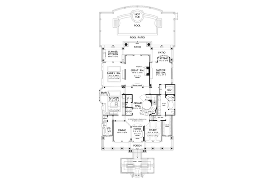 Floor Plan - Main Floor for Mediterranean House Plan #929-900 - 5 bed, 6.5 bath
