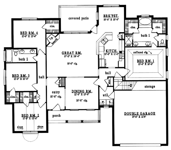 House Plan Design - Country Floor Plan - Main Floor Plan #42-566