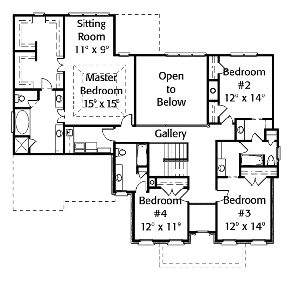 Home Plan - Classical Floor Plan - Upper Floor Plan #429-300