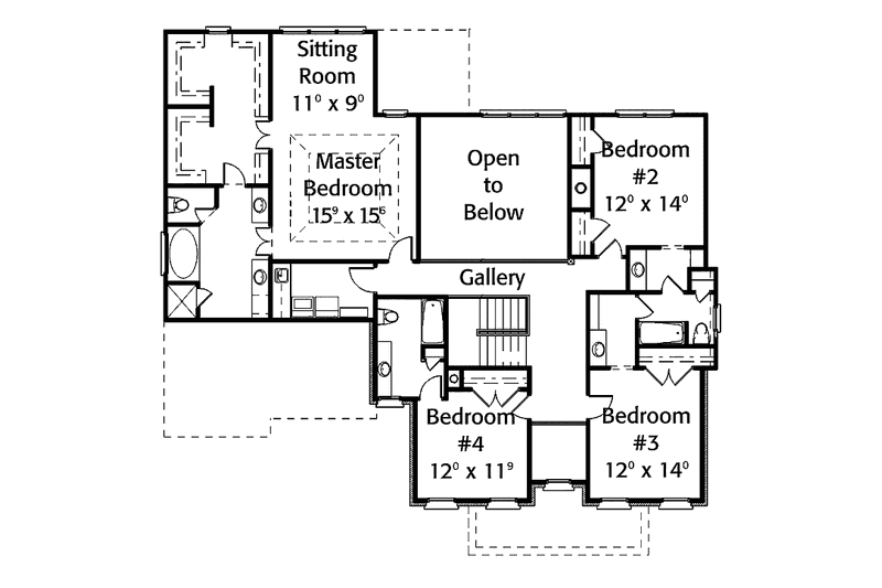 Home Plan - Floor Plan - Upper Floor for Classical House Plan #429-300 - 5 bed, 4 bath