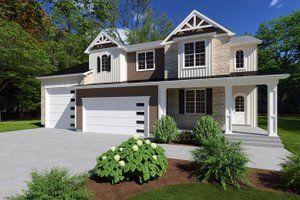House Blueprint - Farmhouse Exterior - Front Elevation Plan #1111-15