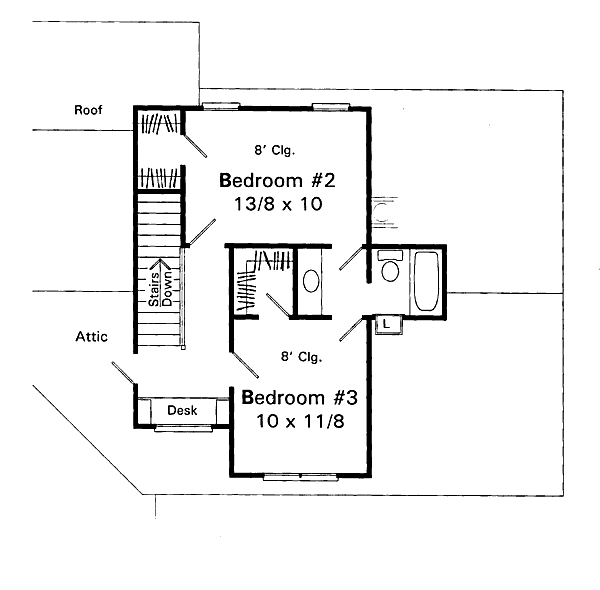 Traditional Floor Plan - Upper Floor Plan #41-123